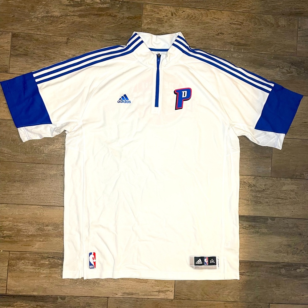 Adidas 3XL Detroit Pistons Game Worn Warmup Shirt